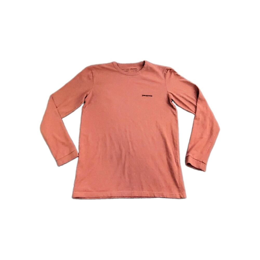 Patagonia Shirt Mens Sz XS Red Long Sleeve Crew Neck Responsibili Tee C22-40